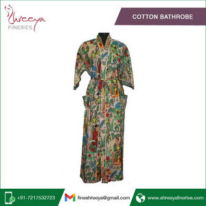 Albornoz de algodón 100% con cuello en V y cierre de cordón de media manga, conjunto de Bata hasta la rodilla para uso en Spa para verano invierno primavera - Product Image 5