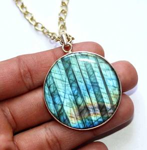 Pendentif rond en verre à la mode, plateaux, collier, dragon, labradorite, labradorite, anneau découpé, lampe led suspendue moderne - Product Image 3