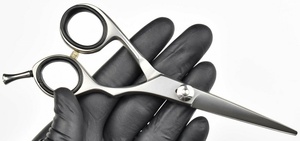 Tijeras de peluquería profesionales de acero inoxidable con borde de maquinilla de afeitar Tijeras de corte de pelo de salón de peluquería afiladas con mango de acero - Product Image 5