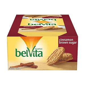 BelVita 계피 갈색 설탕 아침 식사 비스킷, 8 팩 (팩 당 4 비스킷)
