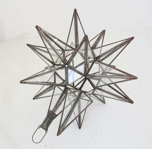 Colgante de Metal con forma de estrella Morava para decoración de boda, farol hecho a mano marroquí de cristal transparente, de la mejor calidad - Product Image 3