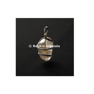 Beau pendentif en fil rutile doré semi-précieux - Product Image 2