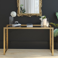 Table basse de luxe, cadre en acier inoxydable poli et haut en marbre