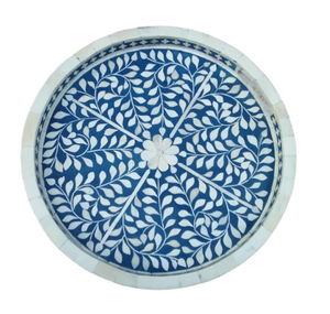 Bandeja de forma redonda con logotipo personalizado de estilo único para servir hueso/resina/MDF para uso doméstico en hoteles y restaurantes té café - Product Image 6