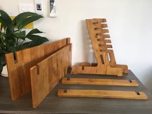 ขาตั้งแล็ปท็อปไม้อะคาเซียแบบพับเก็บได้ประกอบเองง่ายสำหรับโต๊ะคอมพิวเตอร์ที่ใช้ในบ้านหรือโรงเรียน - Product Image 4