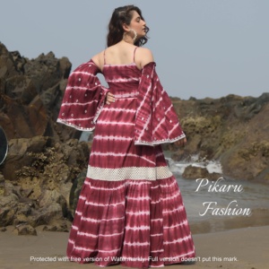 Vestido Largo Informal de Moda para Mujer, Estilo Bohemio y Hippie, con Estampado Tie Dye, para Fiestas, Primavera 2026, Venta al por Mayor en India - Product Image 6