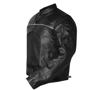 Veste de motard professionnelle en cuir de vachette noir avec fermeture éclair et sécurité intégrale, disponible dans toutes les couleurs, fabriquée au Pakistan. - Product Image 3