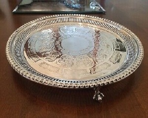 Bạc Mạ Đồng Thau Phục Vụ Khay Với Xử Lý - Product Image 1