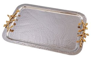 Bandeja de madera hecha a mano de color natural con forma de rectángulo hecha a mano al por mayor con asa para decoración de restaurante y hogar - Product Image 3