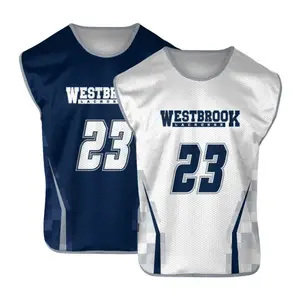 Großhandel benutzer definierte Sublimation hochwertige reversible Lacrosse Jersey OEM billige Lacrosse Pinnies