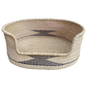 Natural woven wicker rattan seagrass pet bed <b>baskets</b> for dogs and cats - Product Image 1