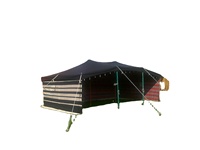 Tenda Kanvas Mewah Bergaya Arab Hitam Putih Bergaris untuk Piknik, Pesta, dan Glamping, Terlaris untuk Kemah Tradisional di Alam Terbuka