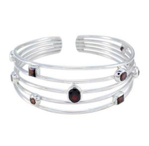 กำไลข้อมือปรับขนาดได้ คุณภาพสูง ประดับพลอยโกเมนธรรมชาติ เงินแท้ 925 ดีไซน์โดดเด่น ประดับด้วยพลอยสีแดง ของขวัญงานแต่งงาน เครื่องประดับชั้นดี - Product Image 1