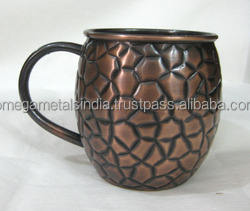 Tasse de mule de Moscou de meilleure qualité avec poignée en cuivre Texture martelée Cuivre pur avec tasses en cuivre poli miroir - Product Image 5