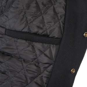 Chaqueta universitaria de manga larga hecha a medida de cuero puro, elegante abrigo de invierno con cuello levantado para hombre, ropa recubierta para exteriores a la venta - Product Image 6