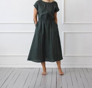 Gray O-Neck Cap Sleeve Floor-Length Crepe Breathable Embroidered Formal Summer A-Line Women's <b>Dress</b> with Natural Waist - Product Image 3