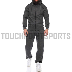 Ensemble de survêtement pour homme à capuche en coton uni 2 pièces, coupe ajustée, couleur personnalisable, vente en gros - Product Image 6