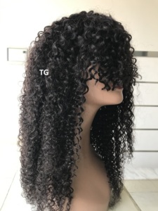 Best Quality of Human Indian Hair Mongolian <b>Bob</b> Kinky Curly 22 Inch Virgin Human Hair <b>Wig</b> at Wholesale Price Machine Double Weft - Product Image 3