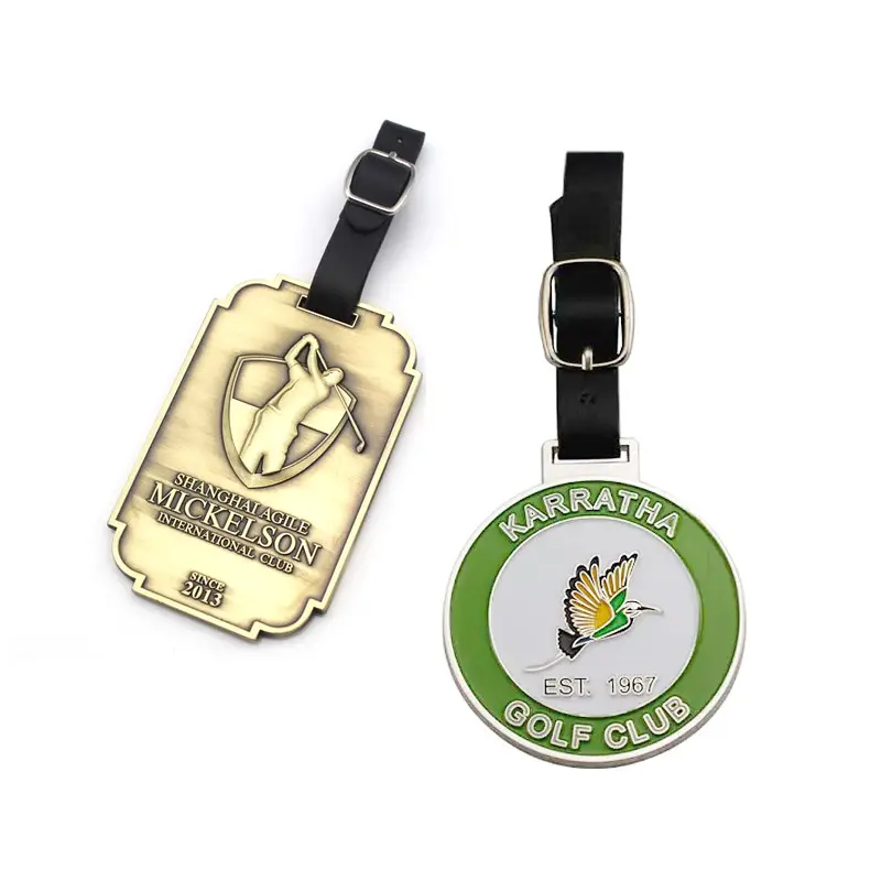 Hadiah Anggota Vip Olahraga Medali Kustom Logam Label Tas Golf untuk Klub Golf