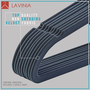 Lavinia moderne velours <span class=keywords><strong>carton</strong></span> avec logo imprimé velours cintres <span class=keywords><strong>en</strong></span> plastique - Product Image 6