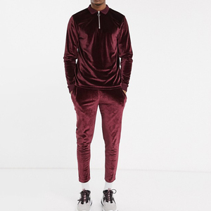 New Custom Pullover Logo Printing Velvet Shiny <b>Plain</b> <b>Tracksuit</b> for Men 2025 Nline Wholesale <b>Tracksuits</b> - Product Image 1