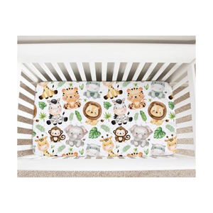 Sábana ajustable para cuna de bebé de muselina de algodón orgánico - Product Image 1