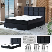 Luxuriöses Modernes Hotelbett-Set mit Kopfteil, Matratze, Kleiderschrank, Kommode, Nachttisch, Bettgestell, Stauraum, Boxspring und Taschenfederkern - Für Hotelgebrauch