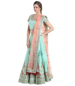 Diseñador Fancy Georgette Bordado Encaje Trabajo Precio al por mayor Ropa de seda étnica Ropa de fiesta Lehenga Choli Dupatta Alphanumero - Product Image 1