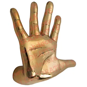 Aluminium Gold Decorative Human Hand Sculpture New Design Metal Hand Statue <b>Wall</b> Showpiece Office <b>Desk</b> Sculpture for Sale - Product Image 1