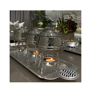 Recipiente para Calentar Comida de Acero Inoxidable Martillado, Calidad Superior, Forma Personalizada, Color Plateado - Product Image 1