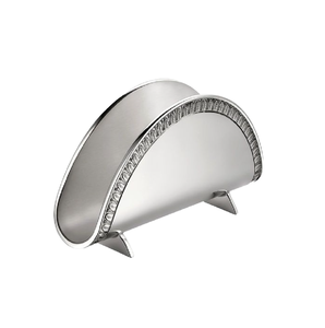 Porte-serviettes de forme demi-ronde en métal avec finition argentée Parfait pour les ustensiles de cuisine Vaisselle et présentoirs de mariage - Product Image 1