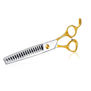 2024 professionnel 7.0 "acier inoxydable gaucher toilettage pour animaux de compagnie Chunker ciseaux chien/chat coupe de cheveux cisailles - Product Image 1