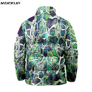 Chaqueta acolchada de invierno OEM con cremallera ligera personalizada para hombre, nuevo diseño con cuello levantado sublimado e impreso - Product Image 4