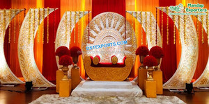 Top Asian <b>Wedding</b> Stage Back <b>Frame</b> Setup Exclusive Vintage Theme <b>Wedding</b> Stage Panels Top Asian <b>Wedding</b> Stage Back <b>Frame</b> Setup - Product Image 5