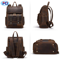 Nouveau Sac à Dos Unisexe en Cuir Véritable de Vachette, Imperméable, Souple, de Haute Qualité, Style Décontracté et Tendance, avec Fermeture Éclair