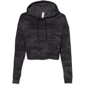 Sweat à capuche court pour femme en molleton 100% coton de haute qualité, chaud, personnalisable (imprimé et brodé), vente en gros, streetwear - Product Image 5