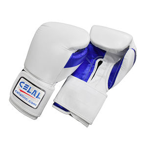 Guantes de boxeo profesionales de cuero, de alta calidad, 16oz, con logotipo personalizado impreso - Product Image 3