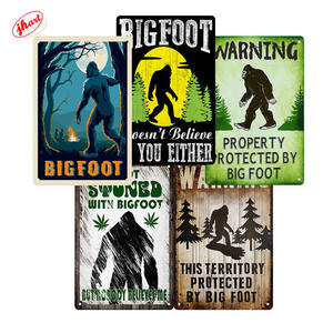 Goccia shopping BIGFOOT <span class=keywords><strong>Vintage</strong></span> segno di latta all'aperto soggiorno decorazione da parete in metallo segno retrò muro plauqe Yard piastra di avvertimento - Product Image 2