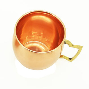 Tazas de Cerveza de Cobre Martillado con Asa de Latón, Diseño de Tendencia, Vajilla Ecológica para Bar, Taza Moscow Mule, Precio de Exportación - Product Image 4
