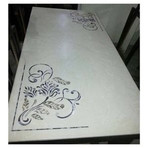 Mesa con incrustaciones de mármol blanco, forma Rectangular - Product Image 1