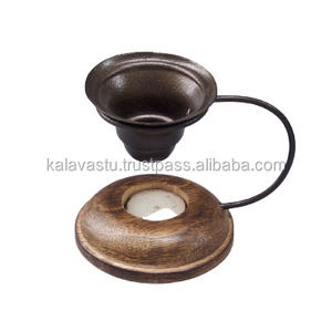 Quemador de aceite de incienso de hierro de madera, quemador de carbón de fragancia de Color rojo para decoración del hogar, difusor de aromaterapia, Material de semilla hecho para - Product Image 4