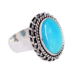 Bague en argent Sterling 925 pour femme, bijou en pierre précieuse naturelle, zircon, turquoises - Product Image 2