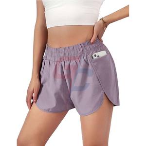 Pantalones cortos deportivos de secado rápido para mujer, Shorts de entrenamiento con bolsillos y cintura elástica para correr - Product Image 1
