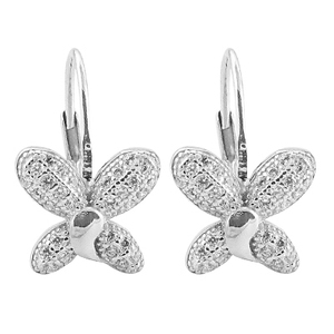 Floral Design CZ <b>Earring</b> 925 Sterling Silver <b>Earring</b> <b>Pretty</b> <b>Earring</b> - Product Image 1