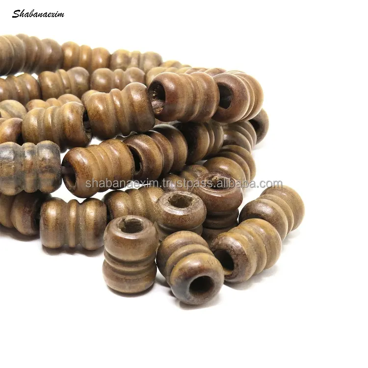 New Design Large Big Hole Handmade Unfinished Wood DIY Jewelry Accessory Craft Wooden Beads