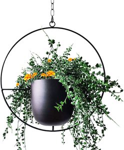 Hot Selling Attractive <b>Decorative</b> Customized Gold Plated Iron Back Powder Coated Eco-Friendly Hanging Planters Home <b>Flower</b> Pot - Product Image 3