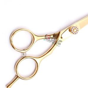 กรรไกรตัดผมคุณภาพสูง ดีไซน์หรูหรา ชุบทอง ผลิตจากสแตนเลส ด้ามจับยาง สำหรับคนถนัดขวา GETUP BROSONS - Product Image 3