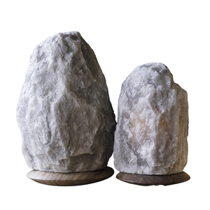 IMPEx PAKISTAN Lampe décorative au sel gris de l'Himalaya Artisanat naturel de haute qualité Décoration de la maison sculptée avec gradateur - Product Image 2