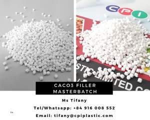 Le remplissage Masterbatch de carbonate de calcium a basé pp avec des granules blancs de catégorie de moulage par injection de CaCO3 70-80% - Product Image 2
