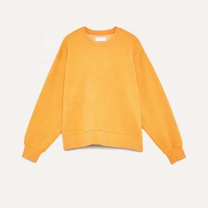 Sudadera corta con gráfico de letras y cuello redondo 3D de manga larga informal personalizada para mujer, venta al por mayor, tela de rizo - Product Image 5